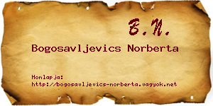 Bogosavljevics Norberta névjegykártya